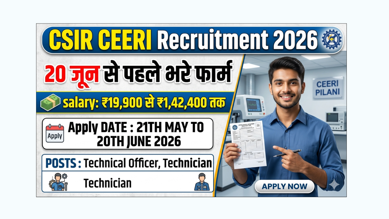 CSIR CEERI Recruitment 2026 Apply Online