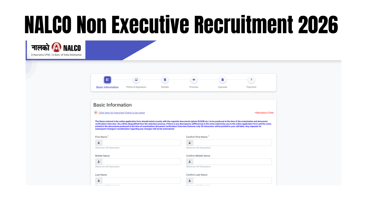 NALCO Non Executive Recruitment 2026