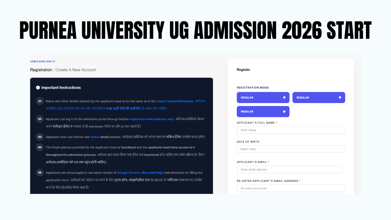 Purnea University UG Admission 2026