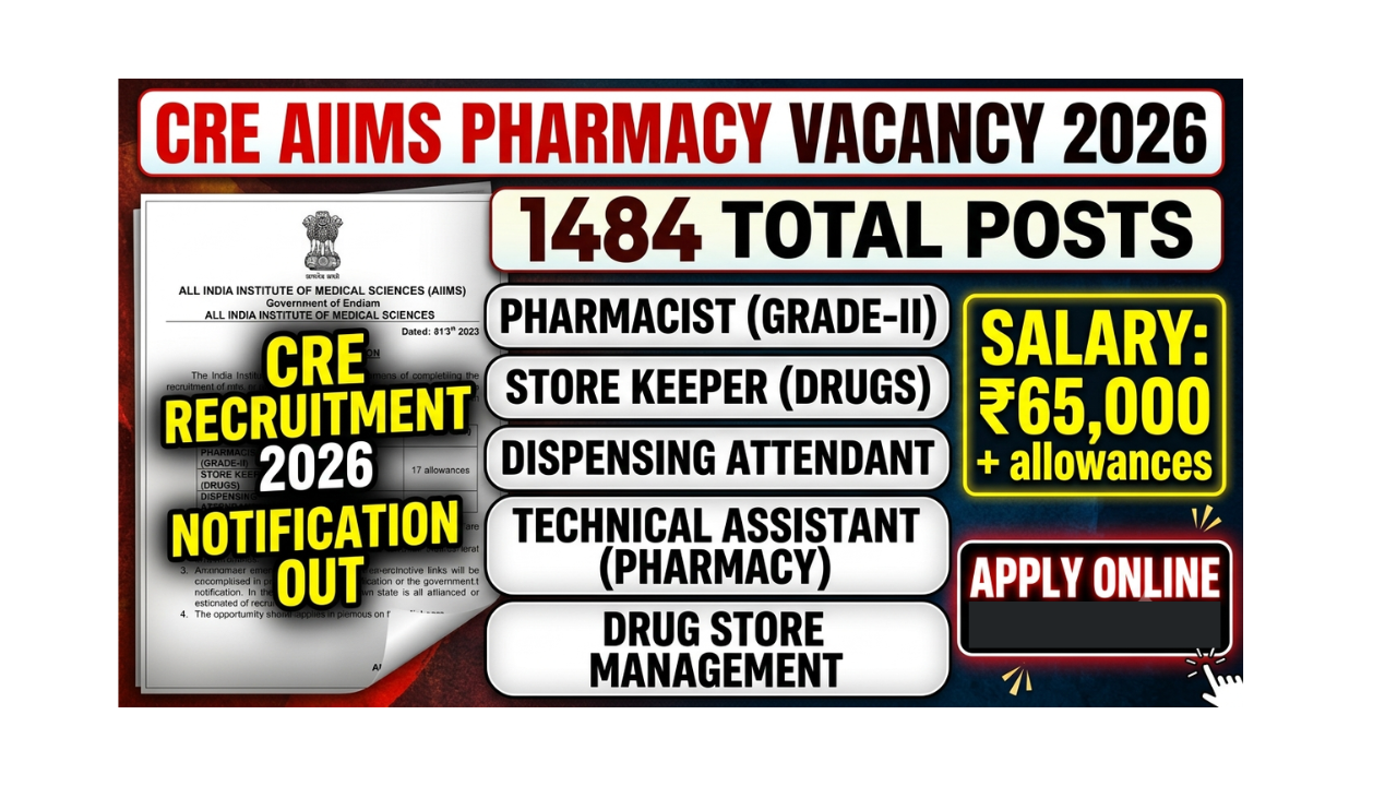 CRE AIIMS Pharmacist Vacancy 2026