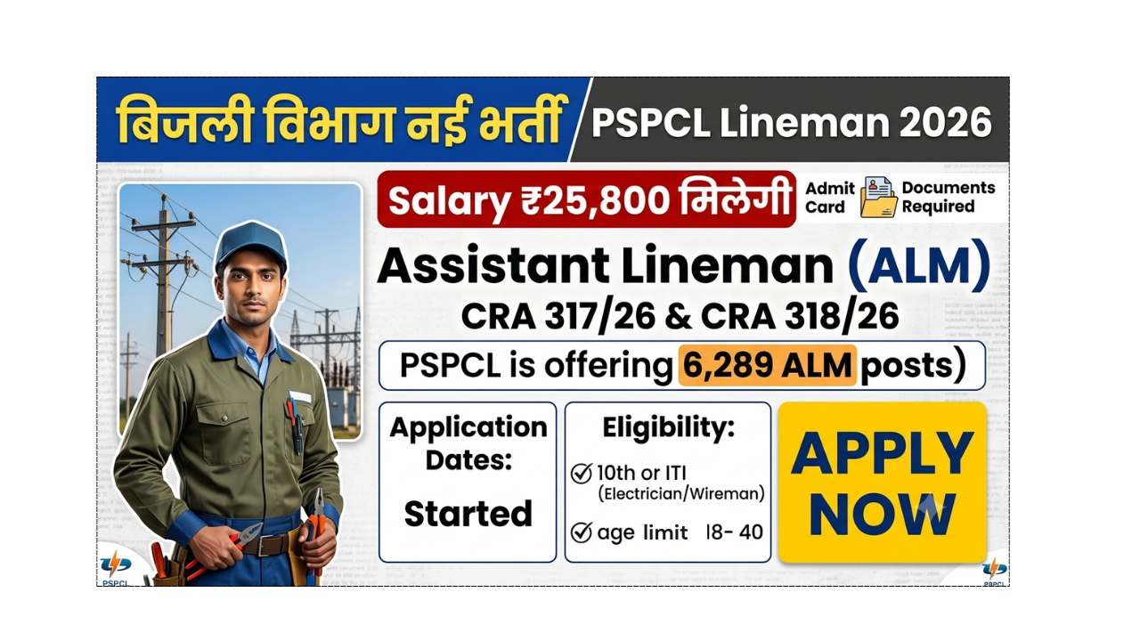 PSPCL Recruitment 2026 Apply Online