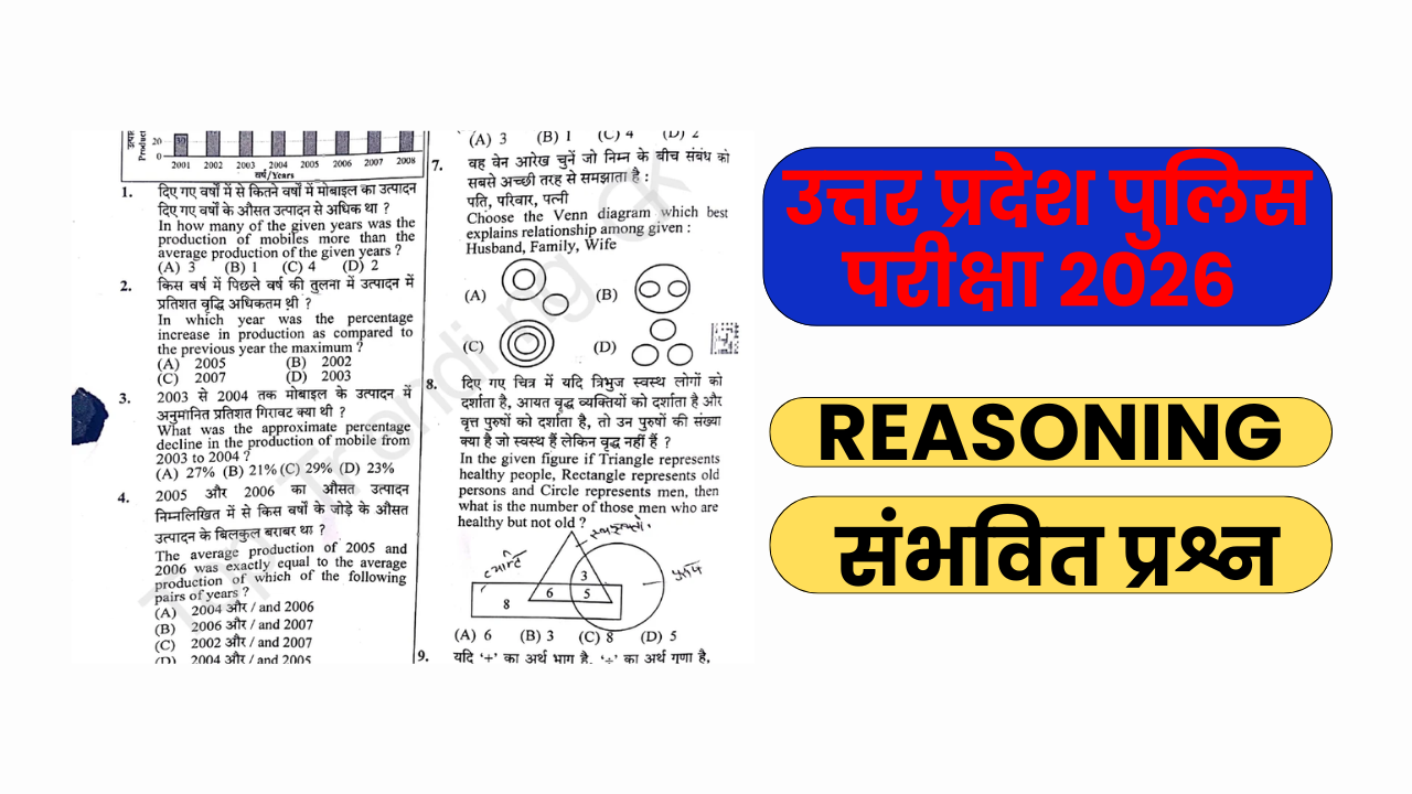 UP Police Expected Questions 2026 reasoning